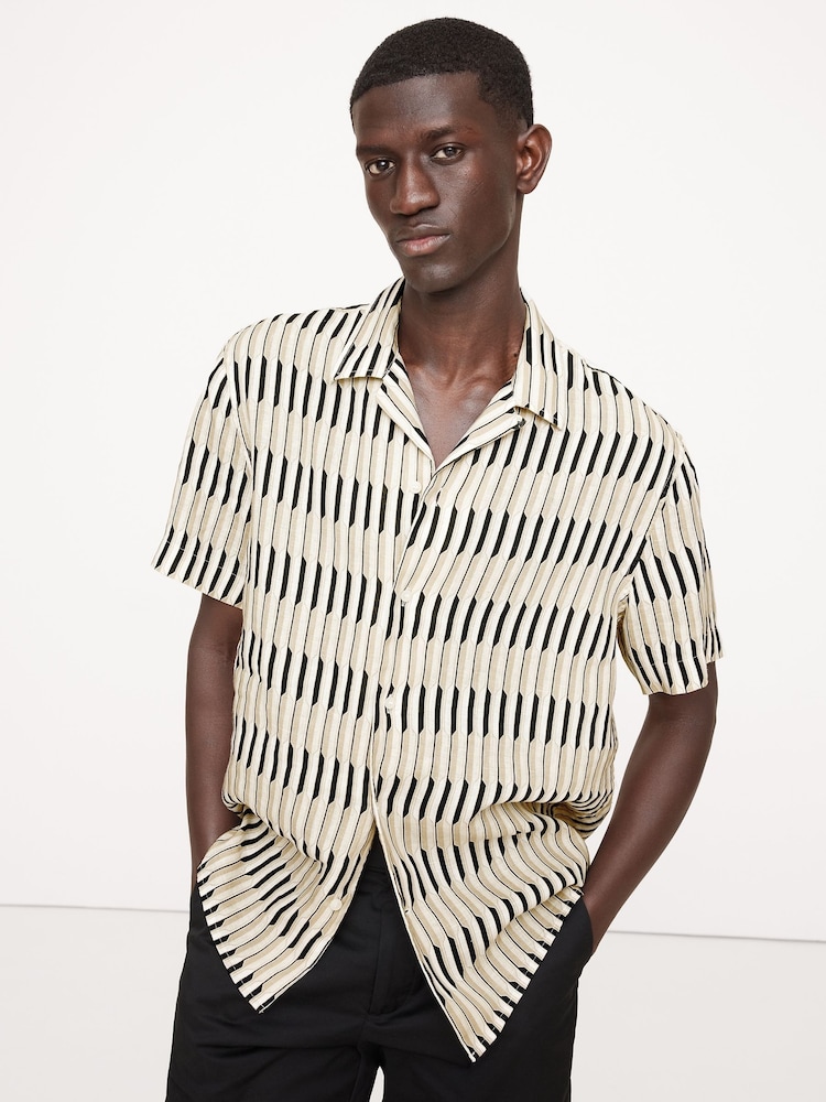 Banana Republic Cream Standard-Fit Linen Resort Shirt - Image 1 of 1