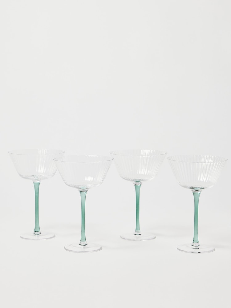 Oliver Bonas Grey Set of Four La Petite Cocktail Glasses - Image 1 of 4