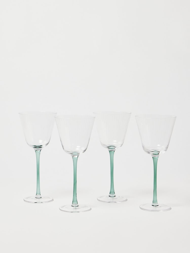 Oliver Bonas Set of 4 Grey La Petite Wine Glasses - Image 1 of 4