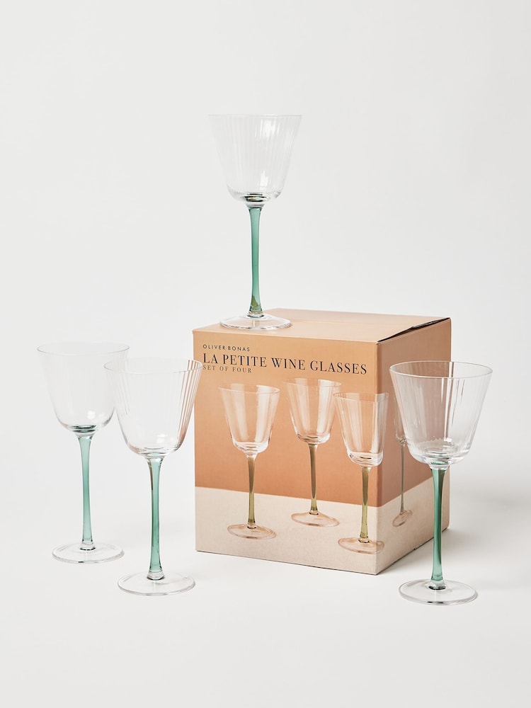 Oliver Bonas Set of 4 Grey La Petite Wine Glasses - Image 2 of 4
