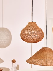 Oliver Bonas Natural Larme Woven Rattan Pendant Lampshade - Image 1 of 6