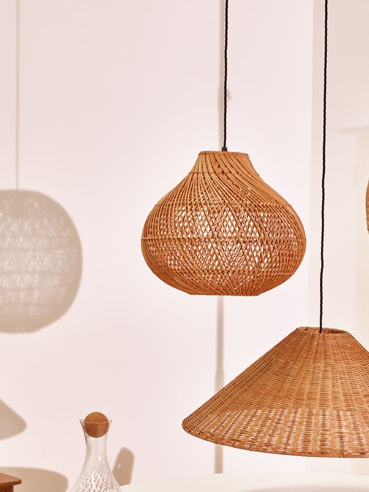 Oliver Bonas Natural Larme Woven Rattan Pendant Lampshade - Image 1 of 6