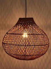 Oliver Bonas Natural Larme Woven Rattan Pendant Lampshade - Image 2 of 6