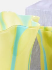 Oliver Bonas Yellow Aziza Stripe Large Glass Vase - Image 2 of 5