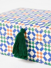 Oliver Bonas Green Geometric Medium Jewellery Box - Image 5 of 6