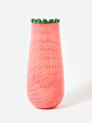Oliver Bonas Pink Aya Scalloped Glass Vase - Image 2 of 5