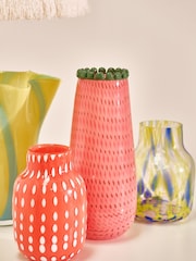 Oliver Bonas Pink Aya Scalloped Glass Vase - Image 5 of 5