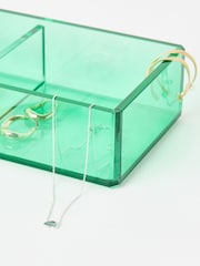 Oliver Bonas Pink Lidded Crystal Jewellery Box - Image 4 of 6