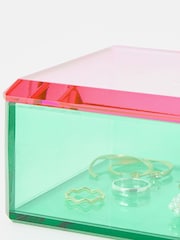 Oliver Bonas Pink Lidded Crystal Jewellery Box - Image 6 of 6