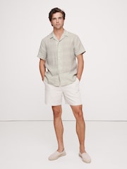 Banana Republic Beige Standard Fit Linen Resort Shirt - Image 1 of 4