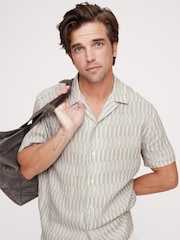 Banana Republic Beige Standard Fit Linen Resort Shirt - Image 3 of 4