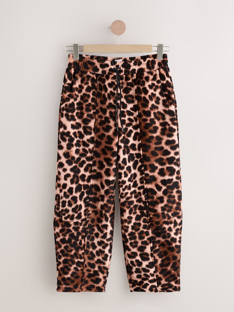 Animal Print Barrel Leg Trousers - Image 1 of 4