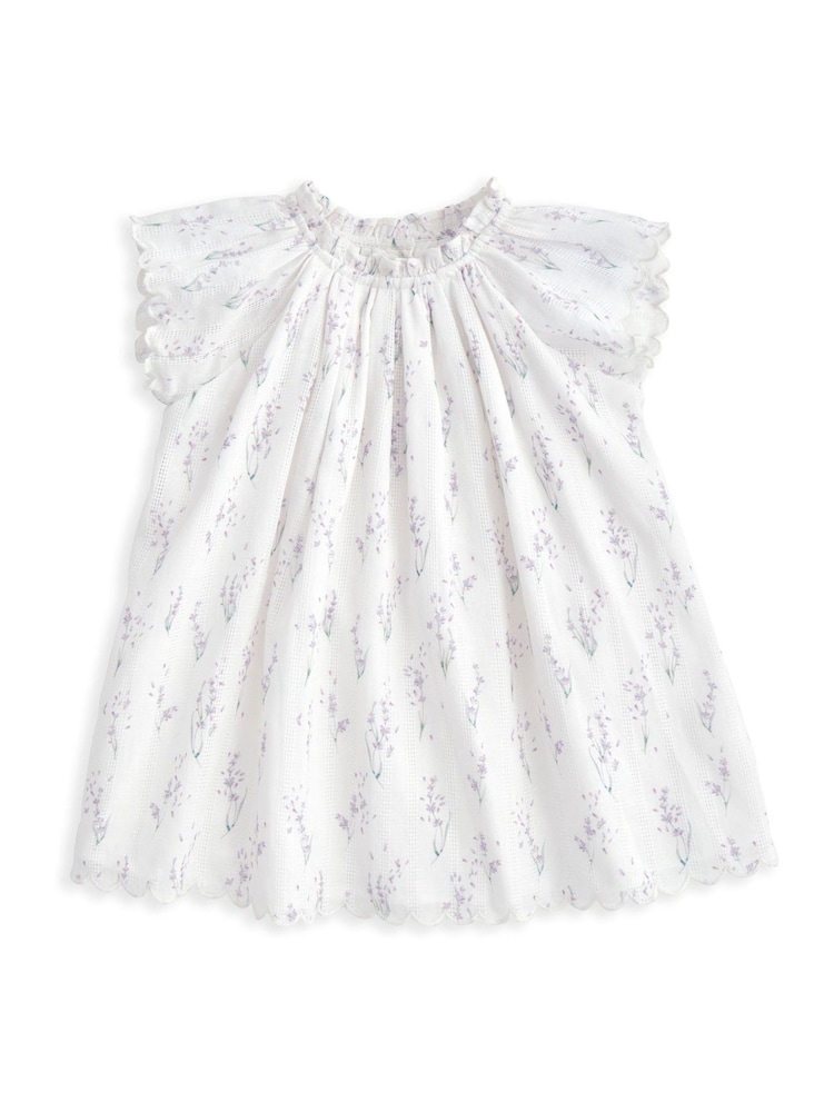 Mamas & Papas Lavender Print Woven 100% Cotton Dress - Image 1 of 2