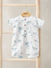 Mamas & Papas Blue Turtle Under The Sea Print Romper - Imagen 3 de 3