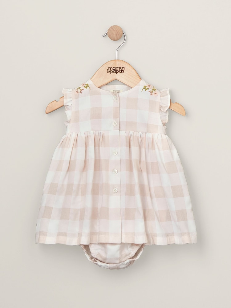 Mamas & Papas Pink Gingham Sun Dress - Image 1 of 2