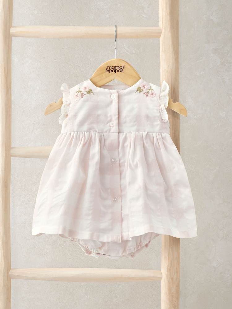 Mamas & Papas Pink Gingham Sun Dress - Image 2 of 2