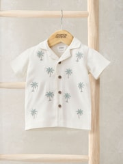 Mamas & Papas Palm Tree White Shirt - Slika 1 iz 2