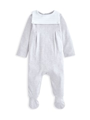 Mamas & Papas Grey Sailor Collar 100% Cotton Sleepsuit - Image 1 of 2