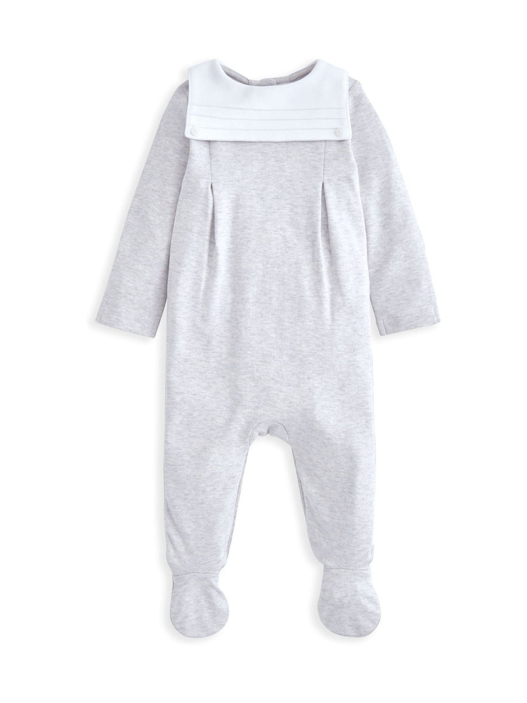 Mamas & Papas Grey Sailor Collar 100% Cotton Sleepsuit - Image 1 of 2