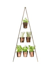 Ivyline Gold Garden Vertical Wall Plant Stand with Planters - Image 2 of 4