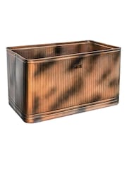 Ivyline Copper Garden Hampton Rectangular Metal Planter - Image 2 of 4