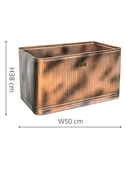 Ivyline Copper Garden Hampton Rectangular Metal Planter - Image 4 of 4