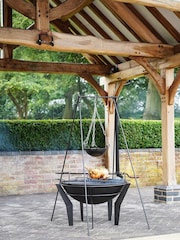 Ivyline Black Garden Metal Kendal Fire Pit on Stand - Image 1 of 4
