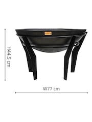 Ivyline Black Garden Metal Kendal Fire Pit on Stand - Image 4 of 4
