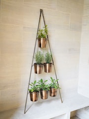 Ivyline Gold Garden Vertical Wall Plant Stand with Planters - Image 1 of 4