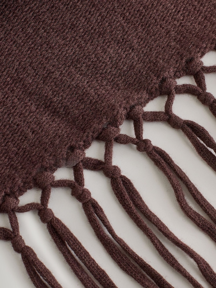 Weekend MaxMara Brown Tornado Knitted Jersey Scarf - Image 10 of 10