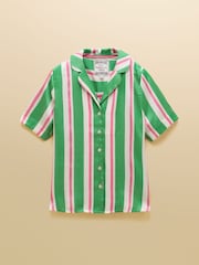 Joules Green Stripe Short Satin Pyjama Set - Image 11 of 11