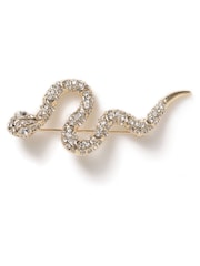 Aela Gold Tone Snake Brooch - Image 1 of 2