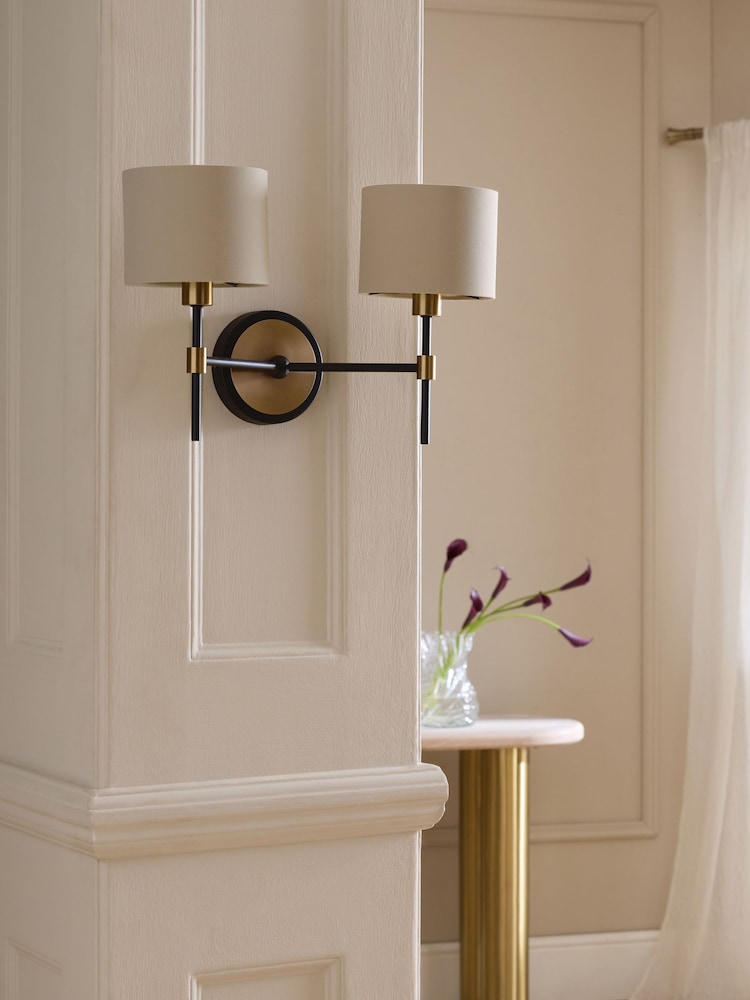 Brass Hudson 2 Light Rechargeable Wireless Wall Light - Image 2 of 5