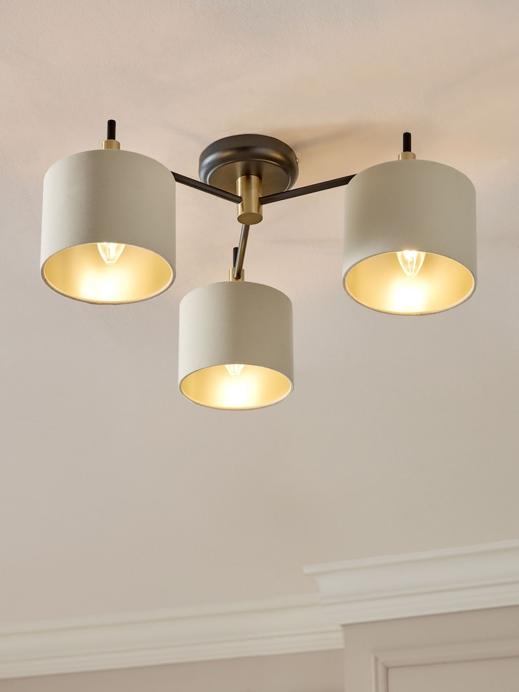 Black Hudson 3 Light Flush Fitting - Image 1 of 5