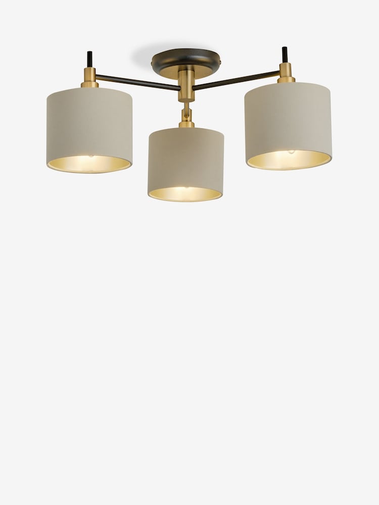 Black Hudson 3 Light Flush Fitting - Image 2 of 5