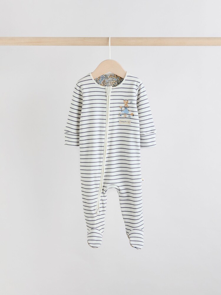 Blue Baby Two Way Zip Sleepsuits 3 Pack - Image 2 of 11