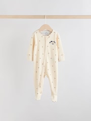 Blue Baby Two Way Zip Sleepsuits 3 Pack - Image 3 of 11
