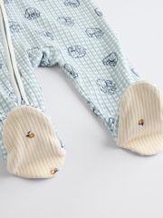 Blue Baby Two Way Zip Sleepsuits 3 Pack - Image 9 of 11