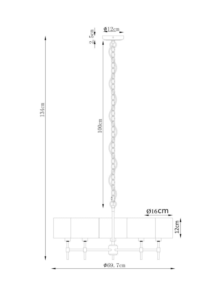 Brass Hudson 5 Light 5 Light Chandelier Chandelier Ceiling Light Fitting - Image 2 of 2