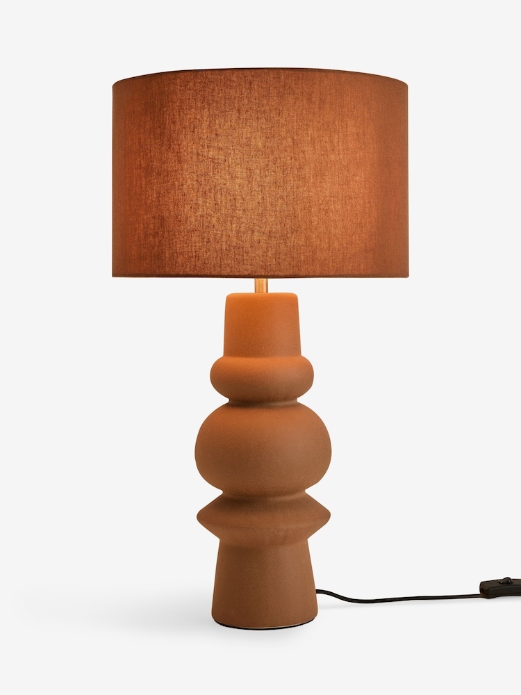 Rust Brown Hera Totem Table Lamp - Image 1 of 2 Rust Brown Hera Totem Table Lamp - Image 1 of 2