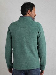 Weird Fish Green Newark 1/4 Zip Grid Fleece - Image 2 of 7