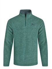 Weird Fish Green Newark 1/4 Zip Grid Fleece - Image 6 of 7