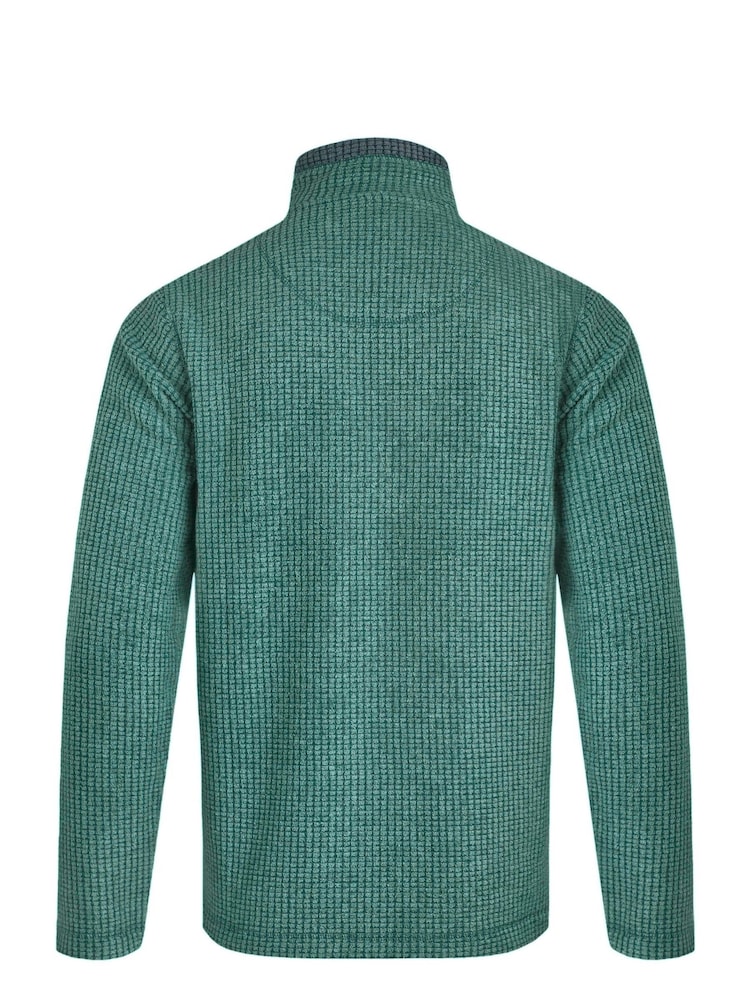 Weird Fish Green Newark 1/4 Zip Grid Fleece - Image 7 of 7