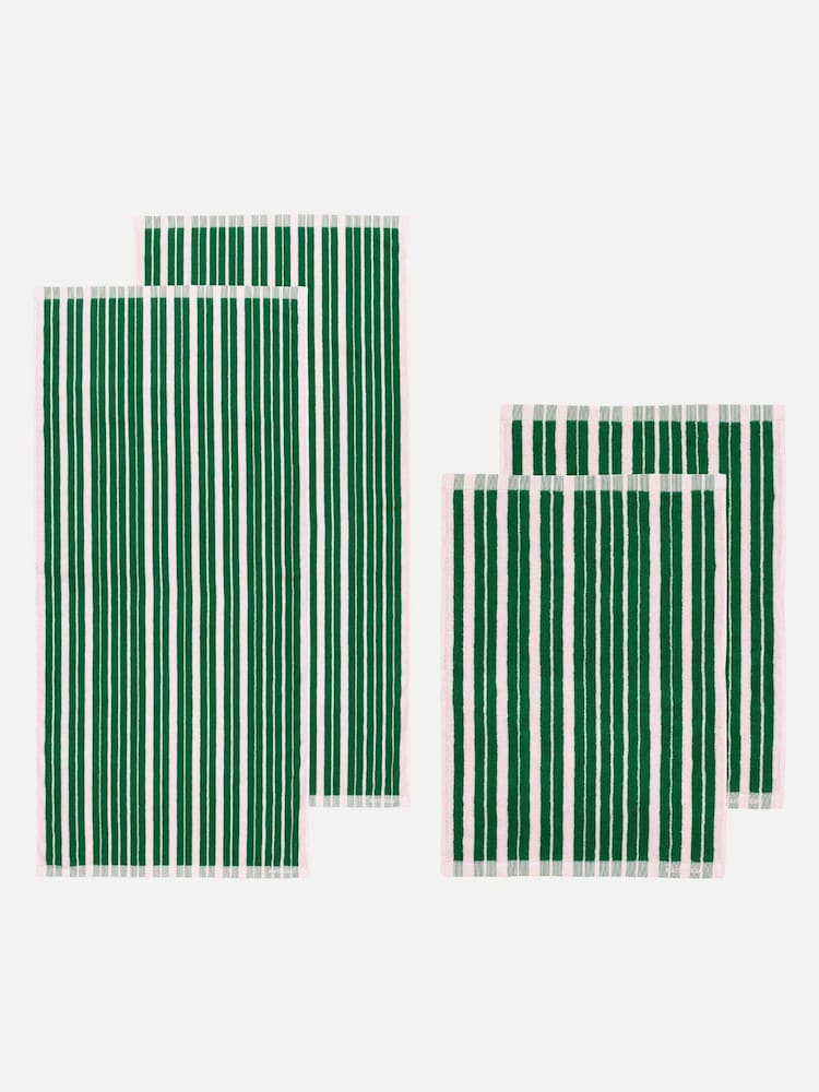 Marimekko Set of 4 Green Raide Towels PCS - Image 1 of 1