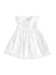Mamas & Papas Embroidered Lace White Dress - Image 1 of 2