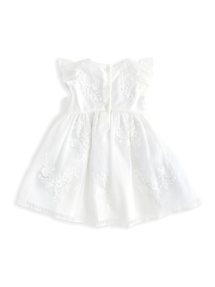 Mamas & Papas Embroidered Lace White Dress - Image 2 of 2