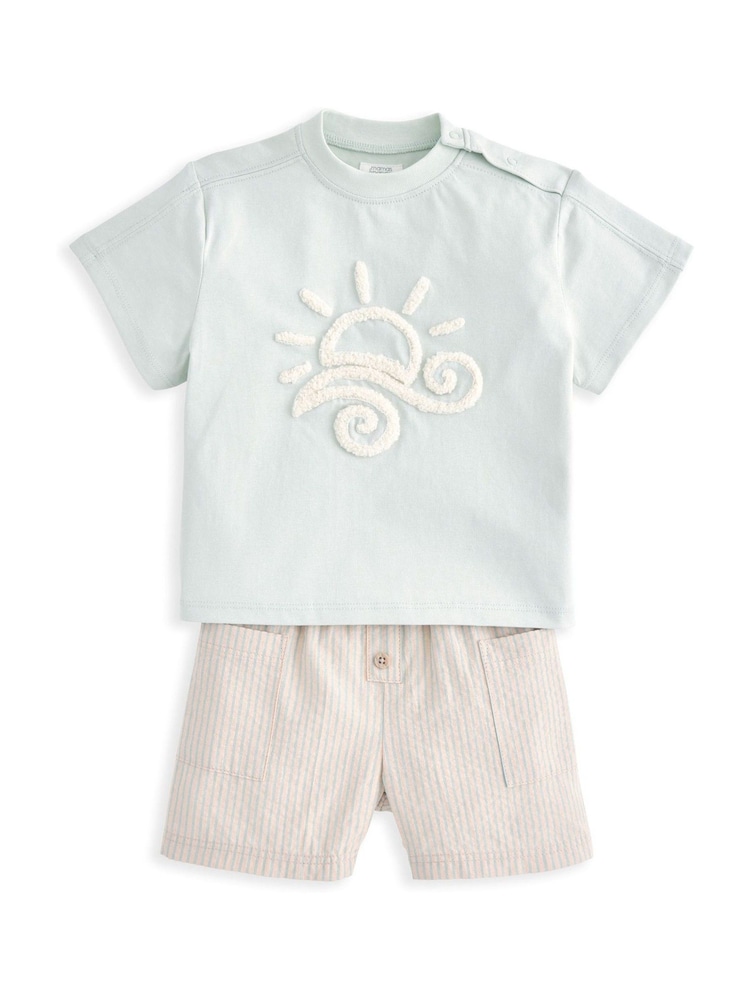 Mamas & Papas Blue Sun Top & Stripe Shorts Set - Image 1 of 3