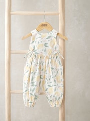 Mamas & Papas Lemon Print 100% Cotton White Romper - Image 1 of 3