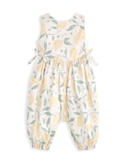 Mamas & Papas Lemon Print 100% Cotton White Romper - Image 2 of 3