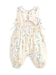 Mamas & Papas Lemon Print 100% Cotton White Romper - Image 3 of 3